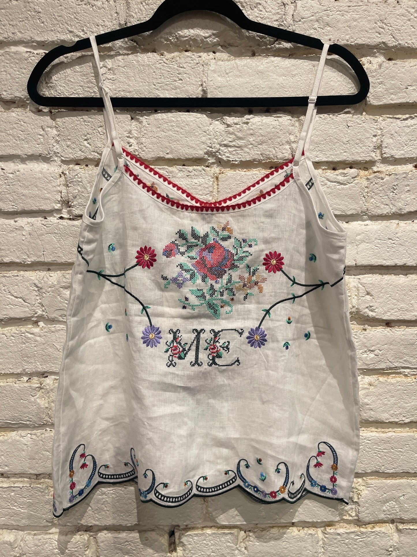 GINNY LINEN EMBROIDERED CAMI