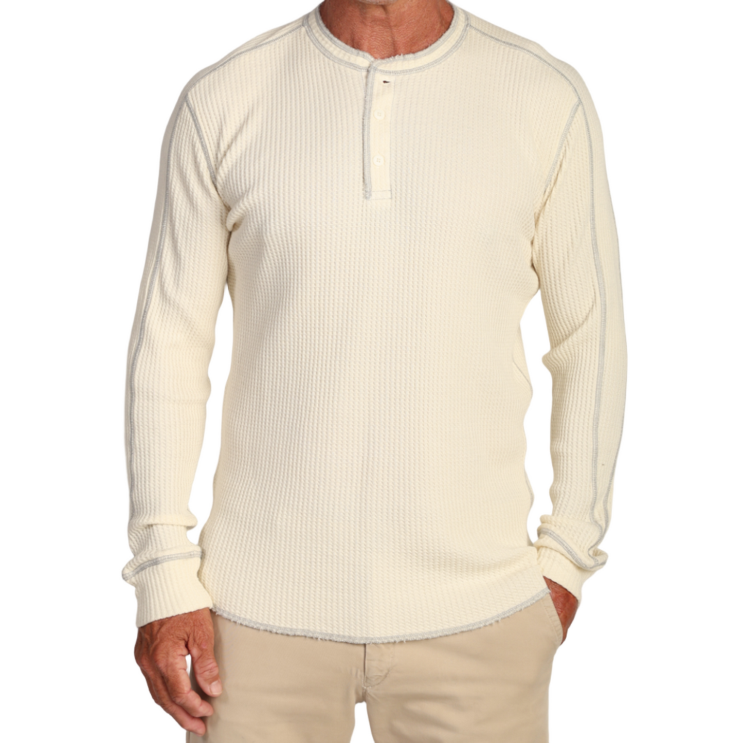 Fillmore Chunky Waffle Henley (Vintage Chalk)