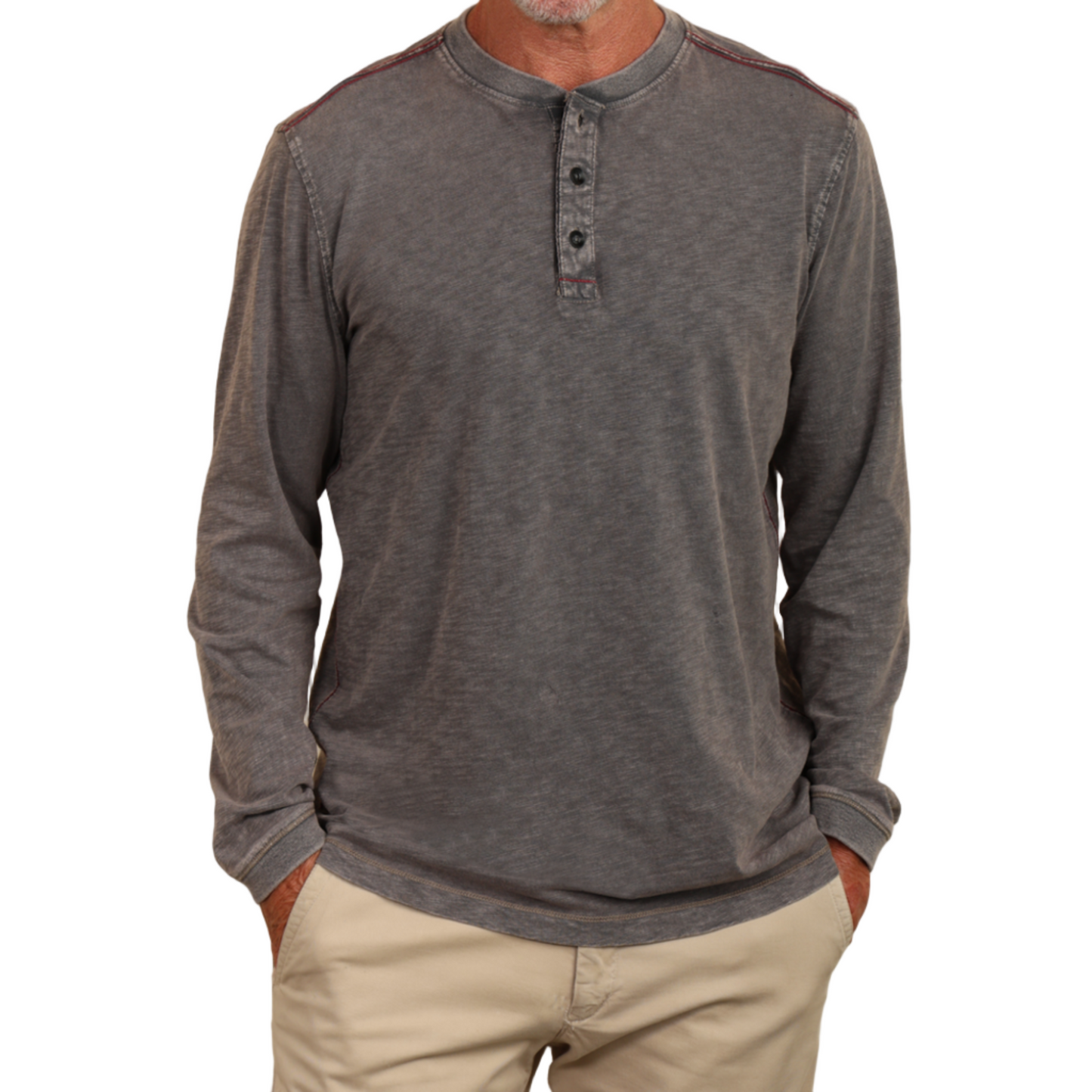 Venice Cotton Slub Henley (Carbon)