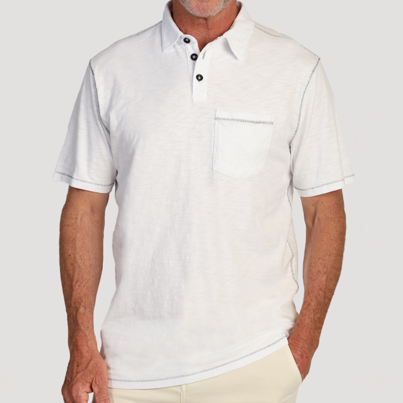 Heritage Slub with Saddle Stitch (White)