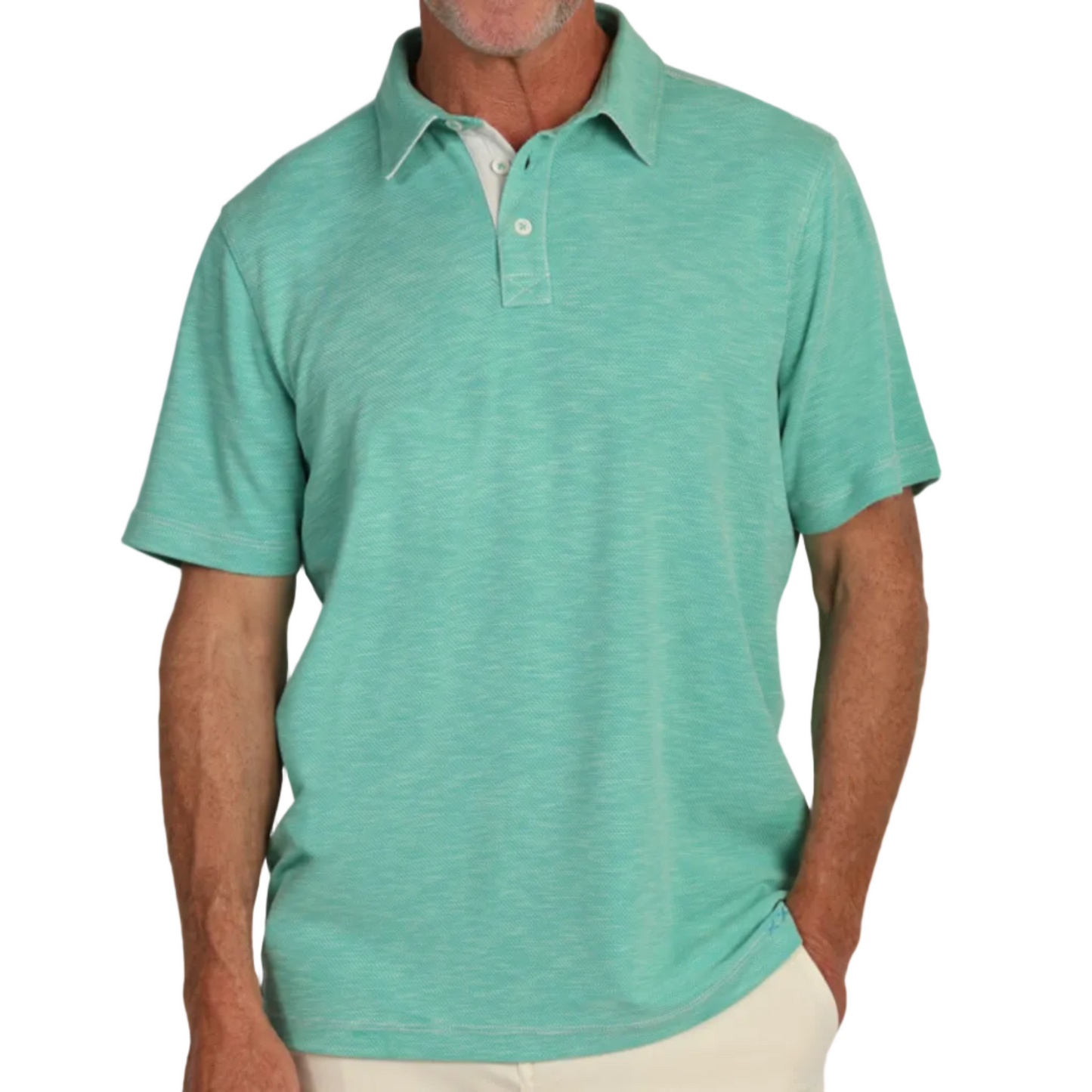Sueded Dobby Modal Tencel Polo (Green)