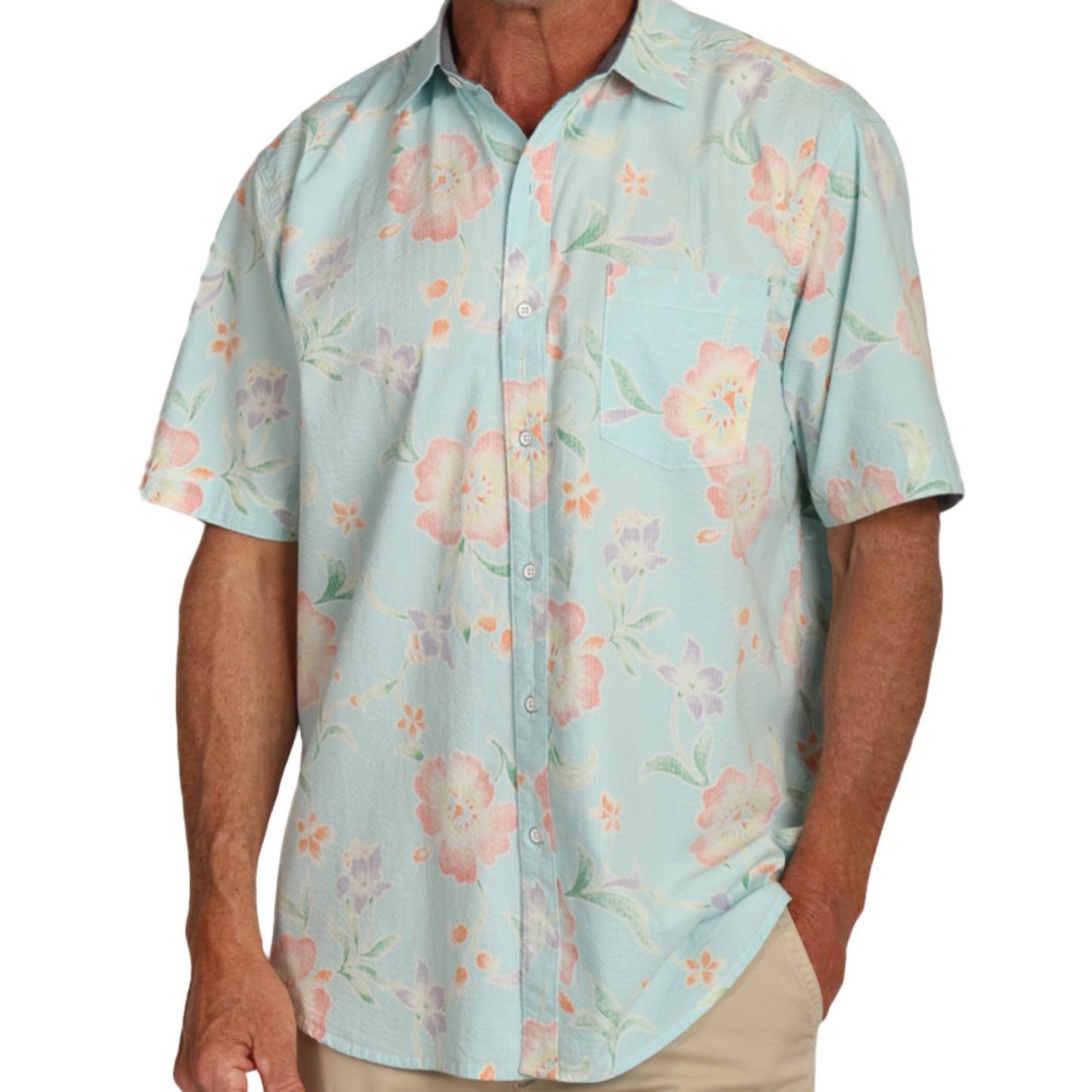 Bahama South Pacific Seersucker Shirt (Turquoise)