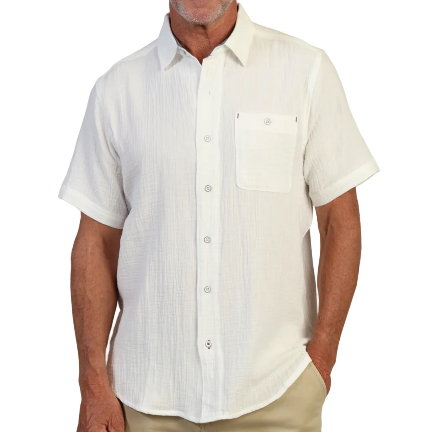 Taylor Doublecloth Cotton Shirt (White)