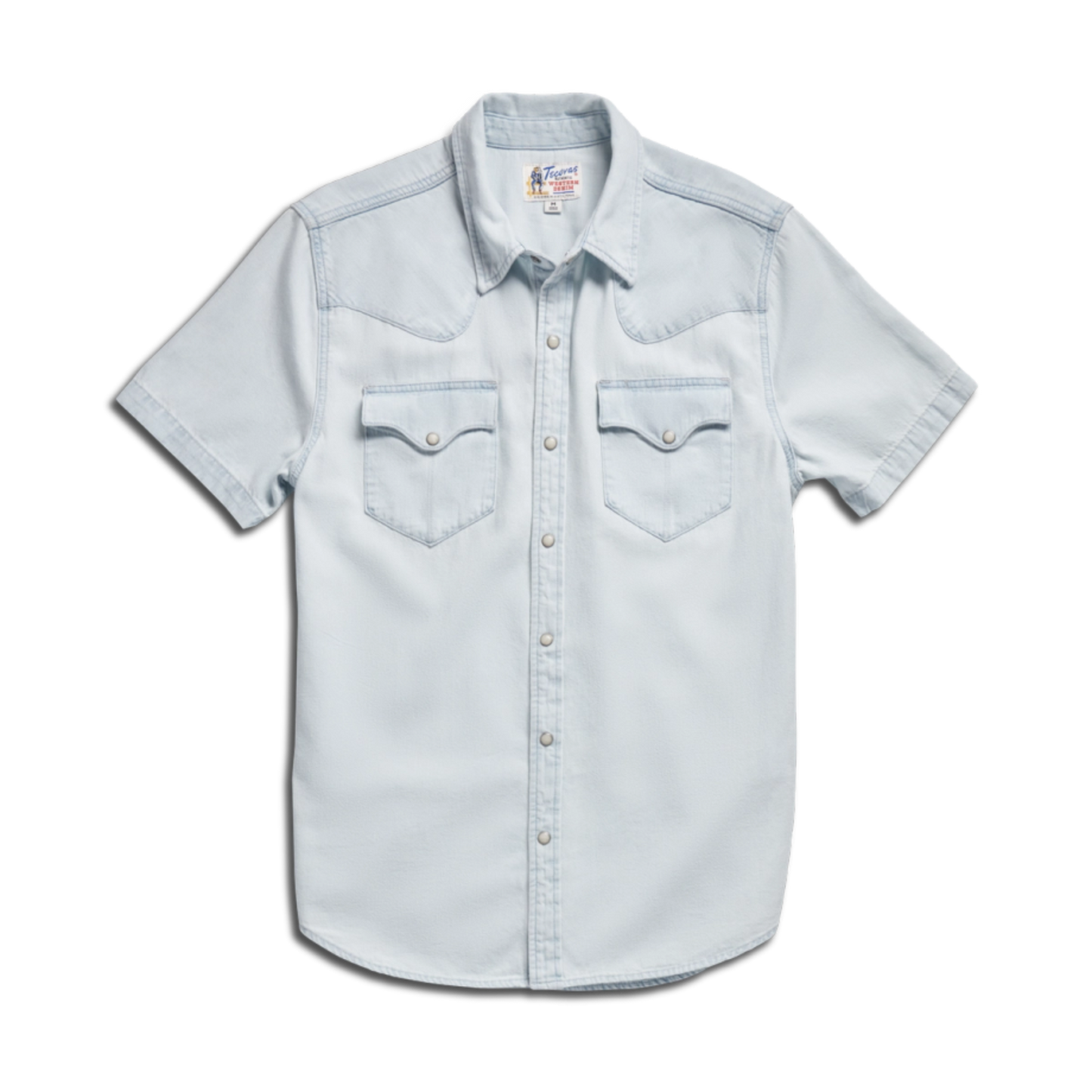 Tecovas Denim Short Sleeve Pearl Snap (Ultra Light Wash)