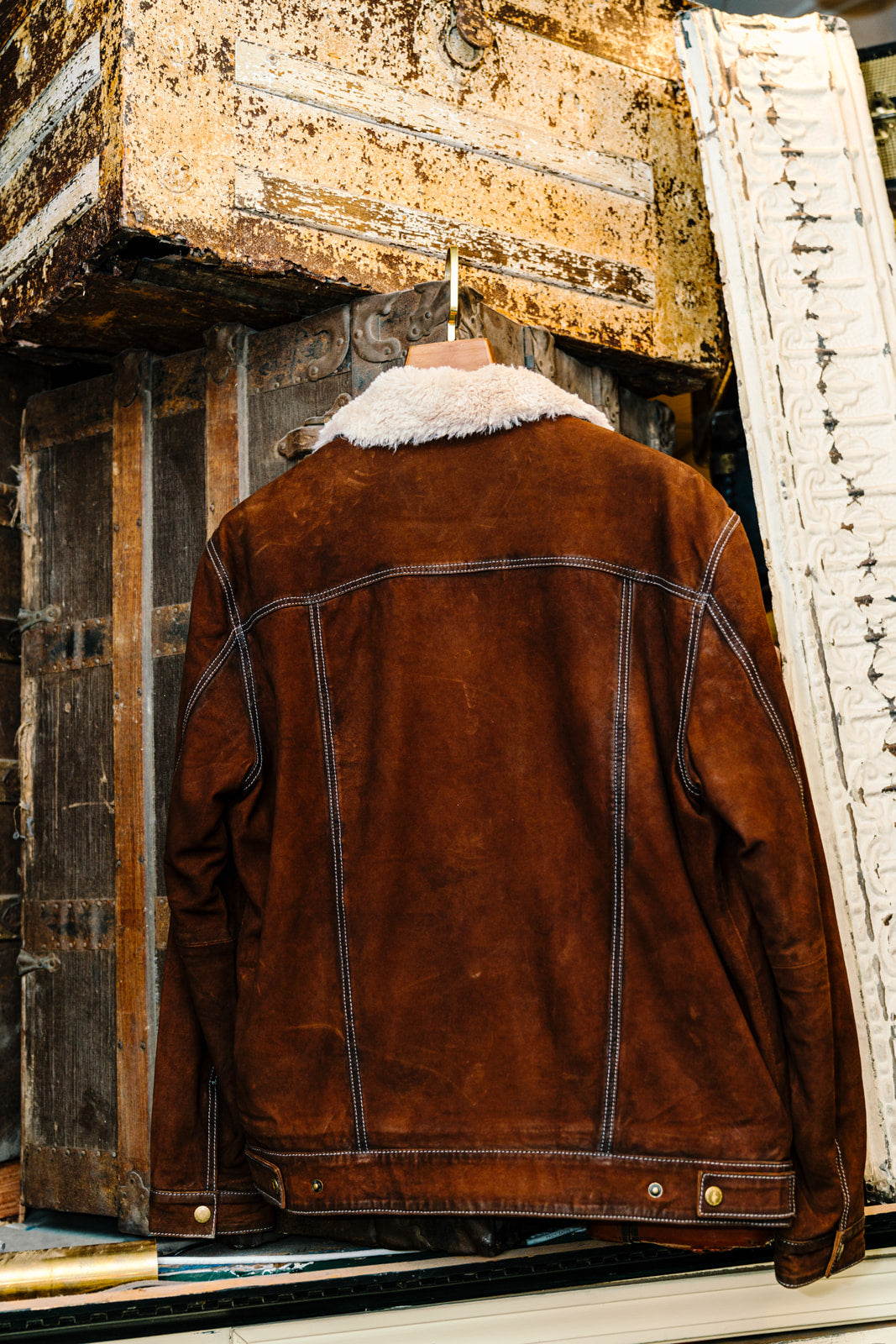 Chocolate Suede Jean Jacket