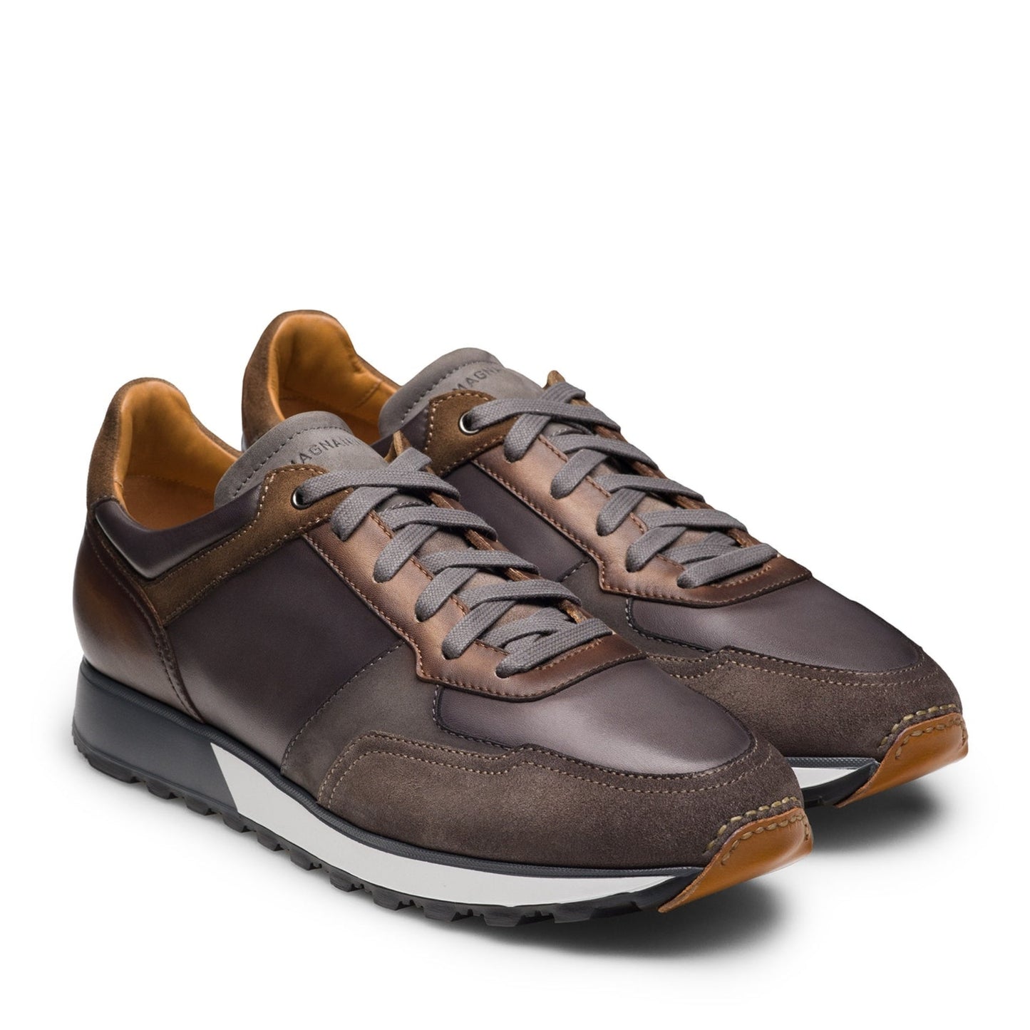 Arco Leather Sneakers (Grey/Brown)
