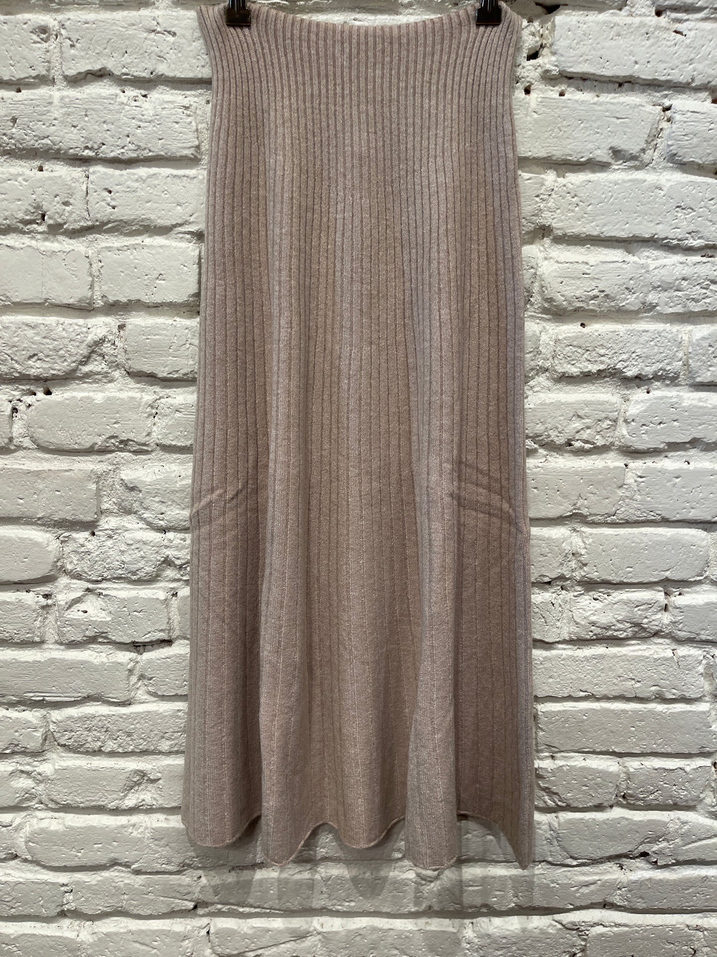 KNIT MIDI SKIRT BEIGE
