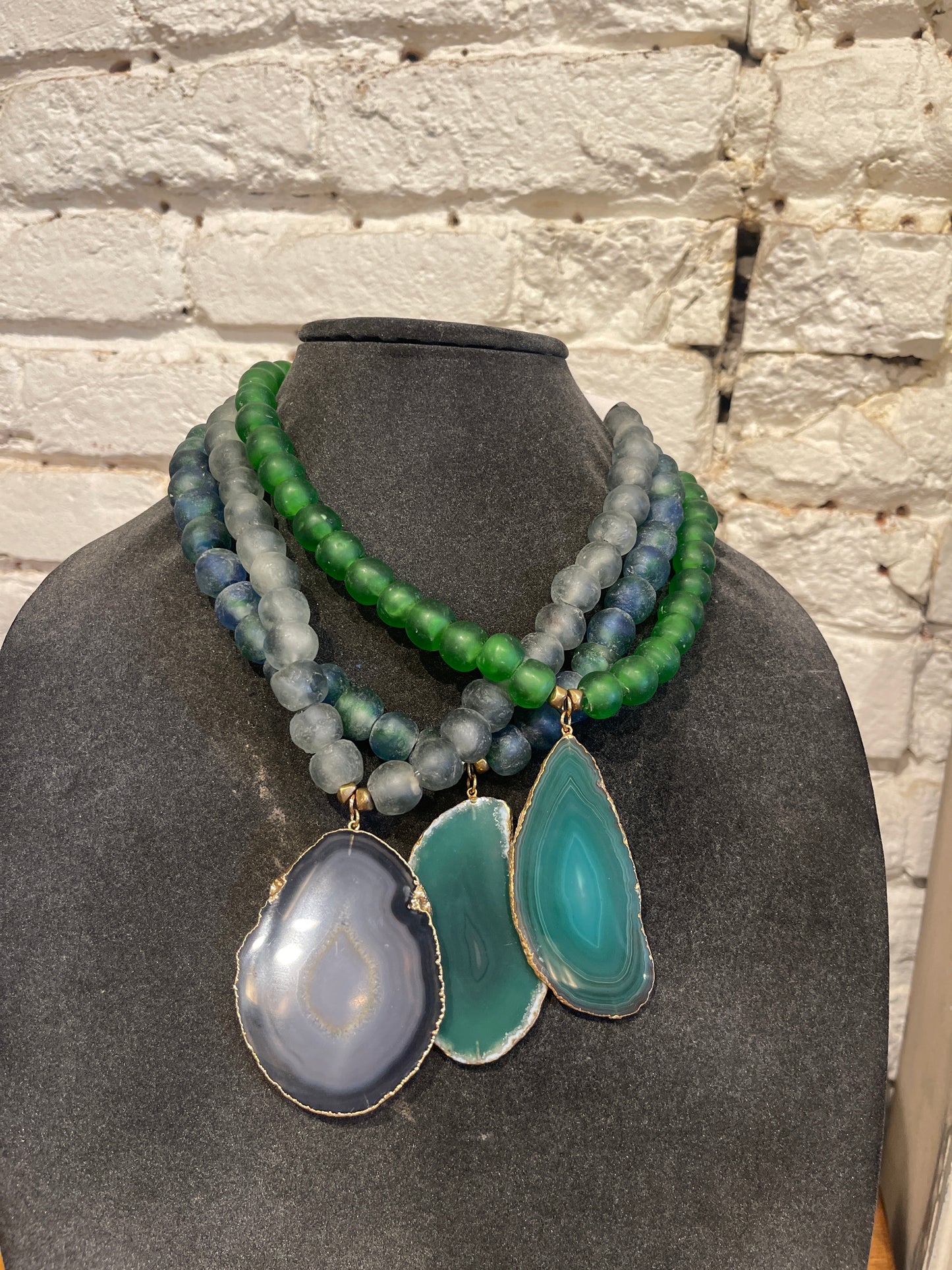 8010AS AGATE SLICE LARGE GLASS