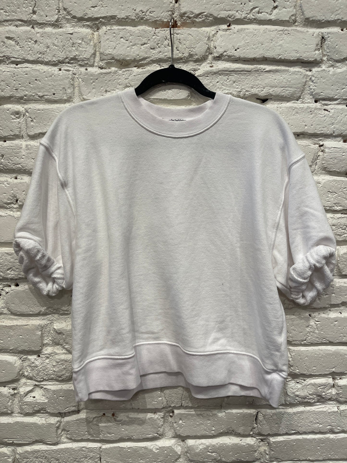 REBECCA ROLLED SS CREW WHITE