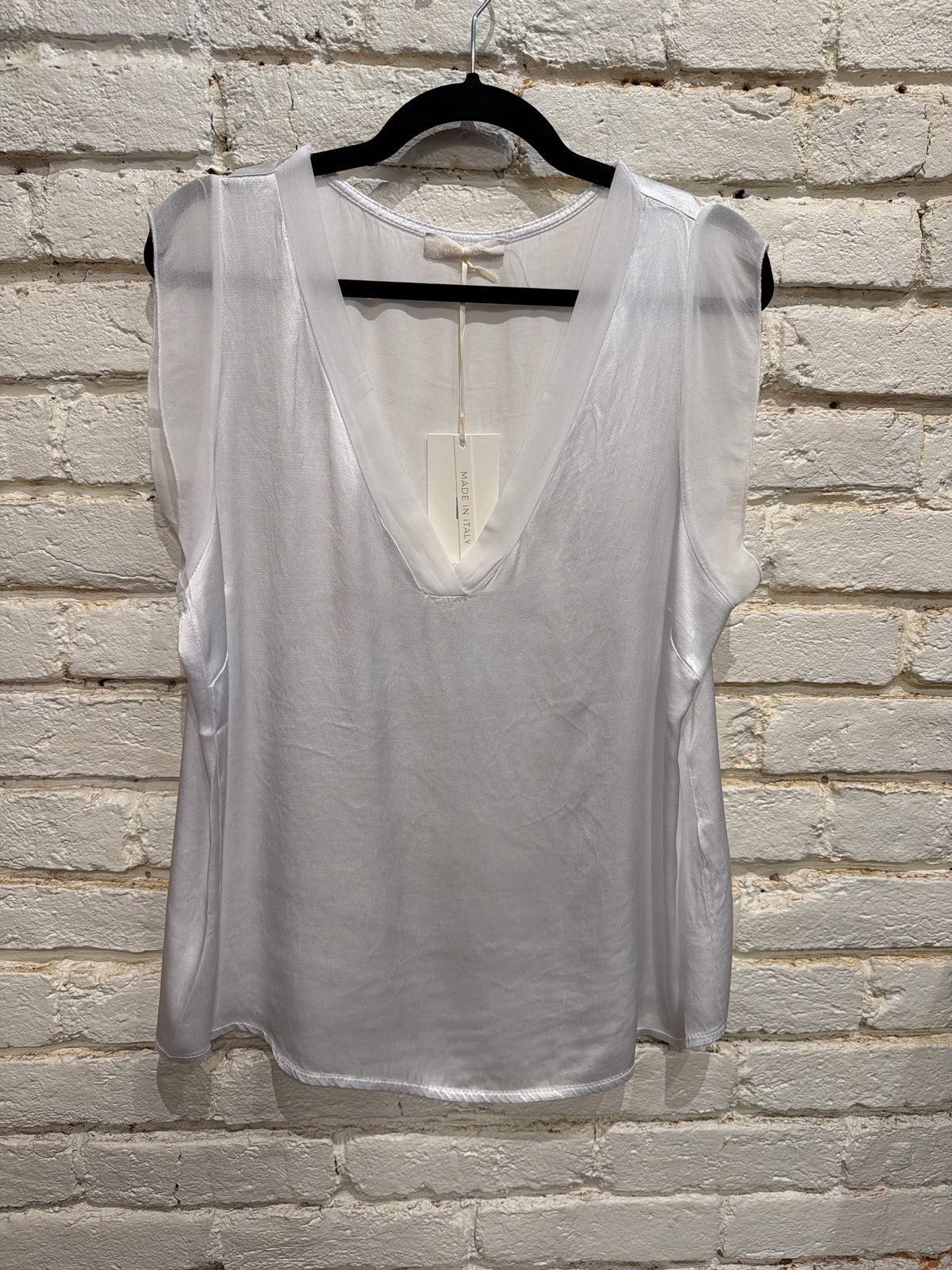 V-NECK SL TOP WHITE