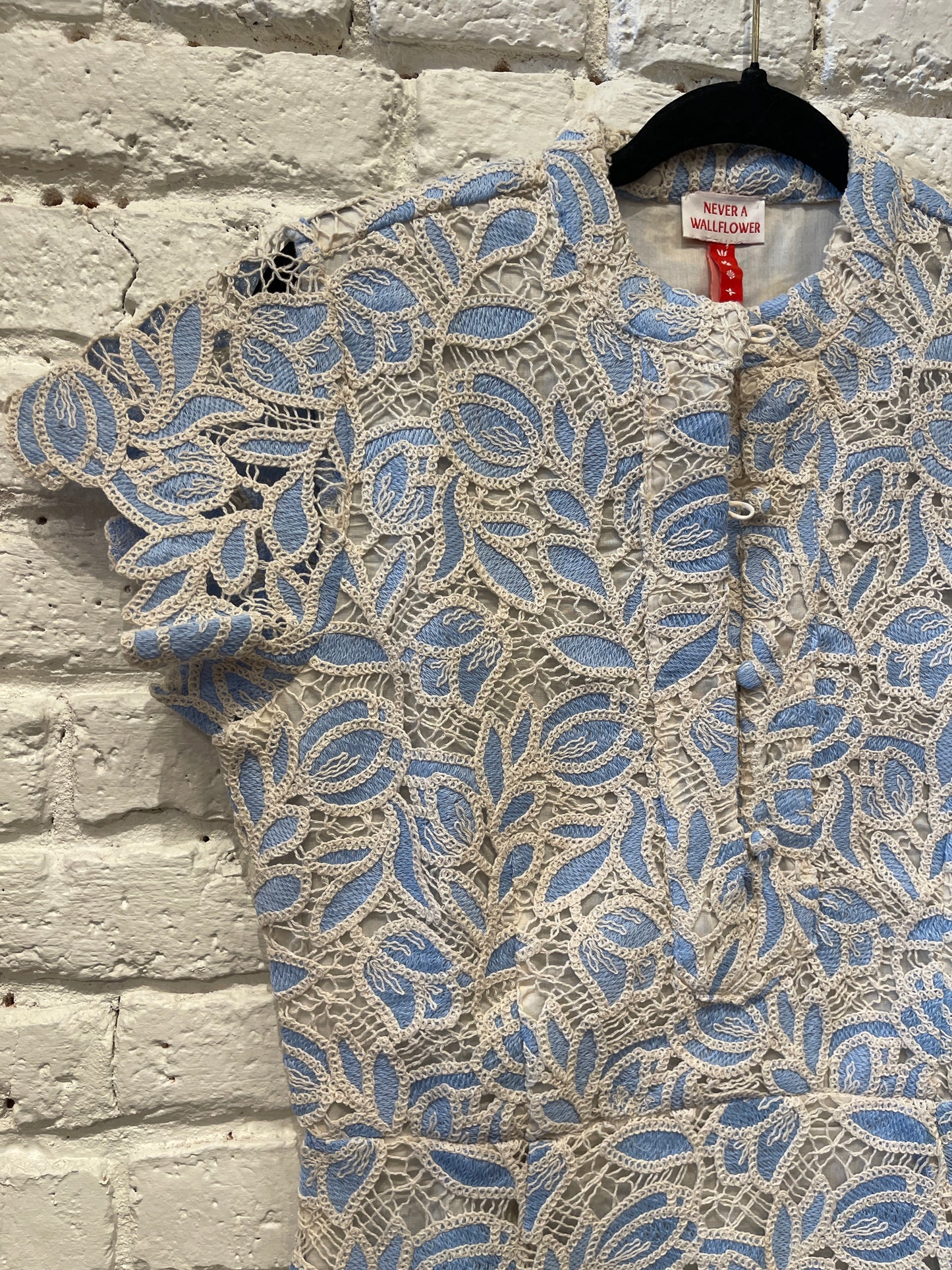 COLUMN DRESS BLUE LACE