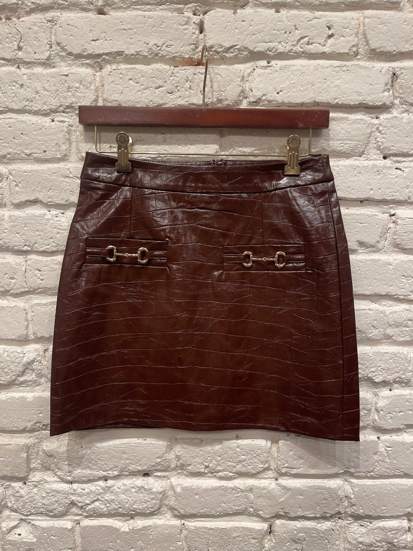 MAHOGANY CROC SKIRT