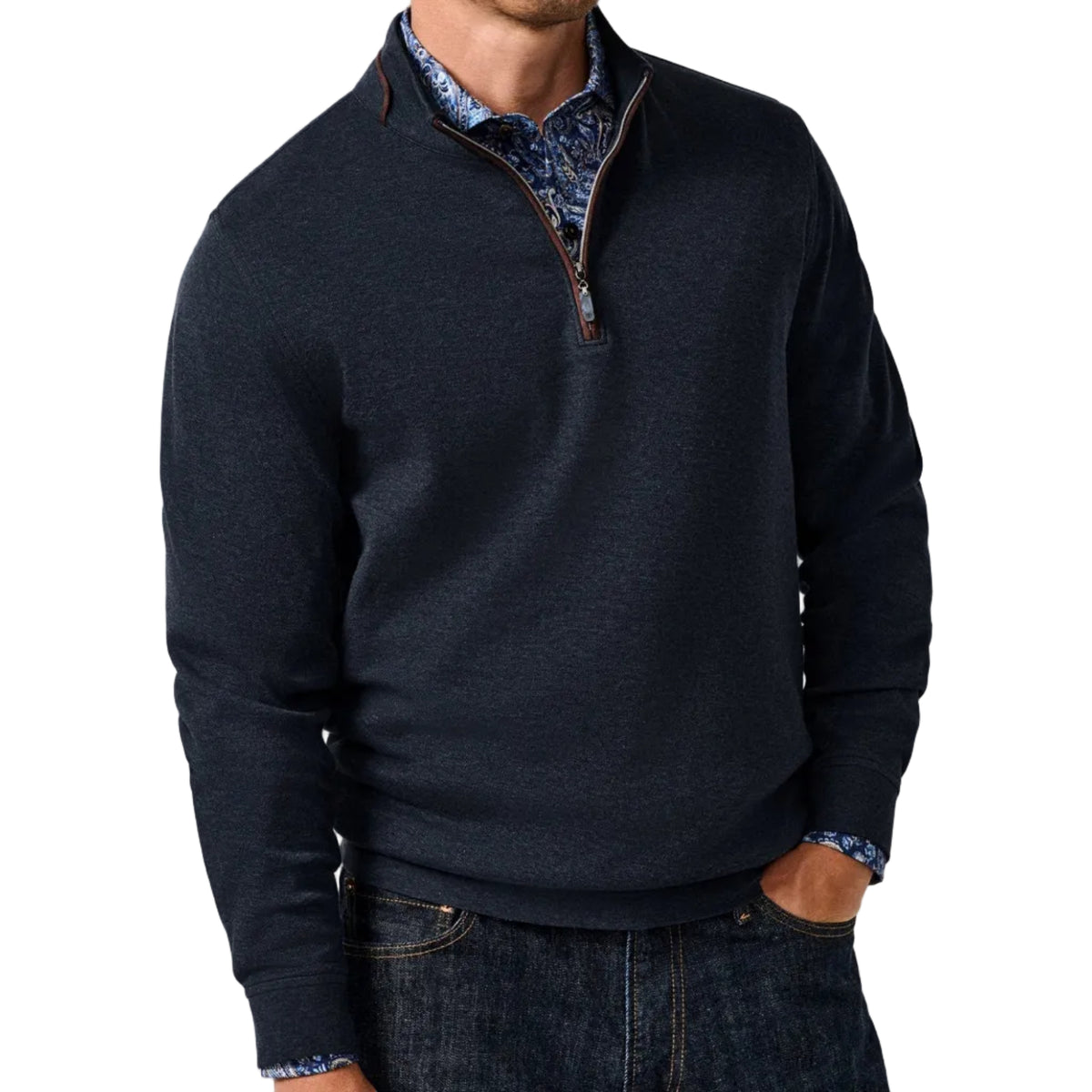 Smythson Quarter Zip (Navy)