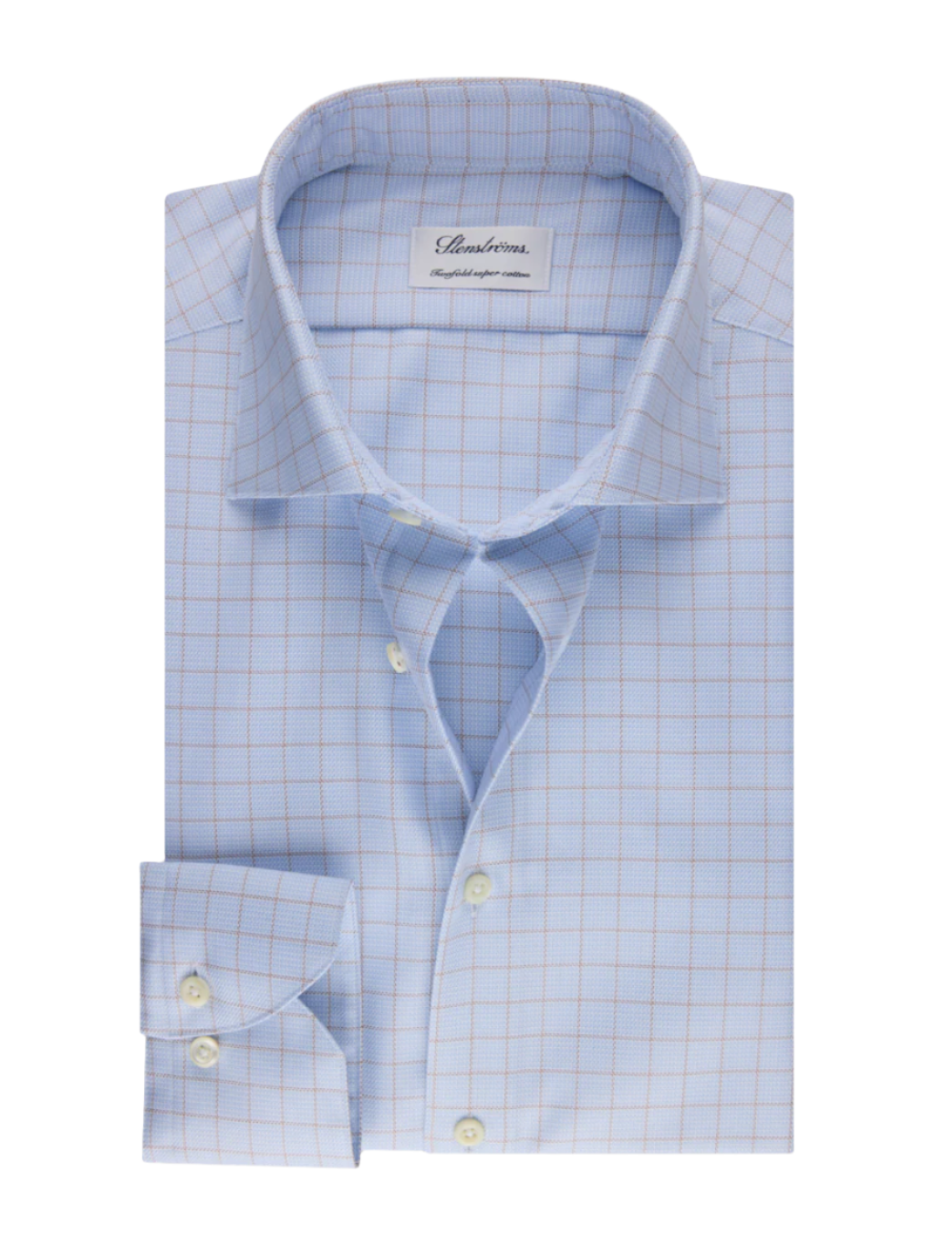 Stenstroms Brown Checked Twill Shirt