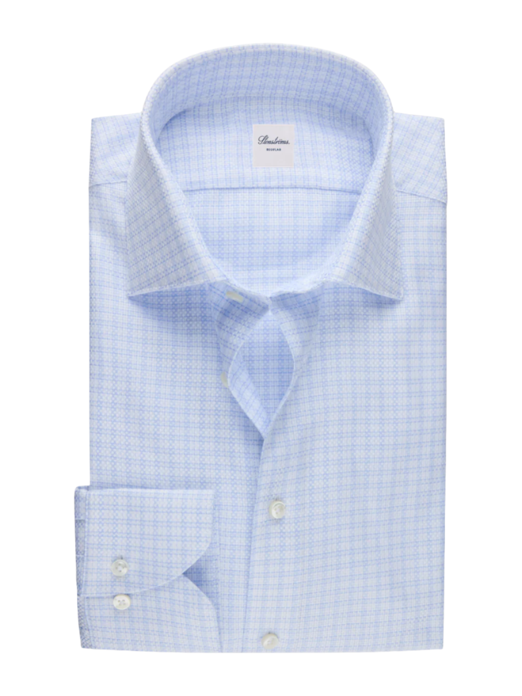 Stenstroms Light Blue Checked Twill Shirt
