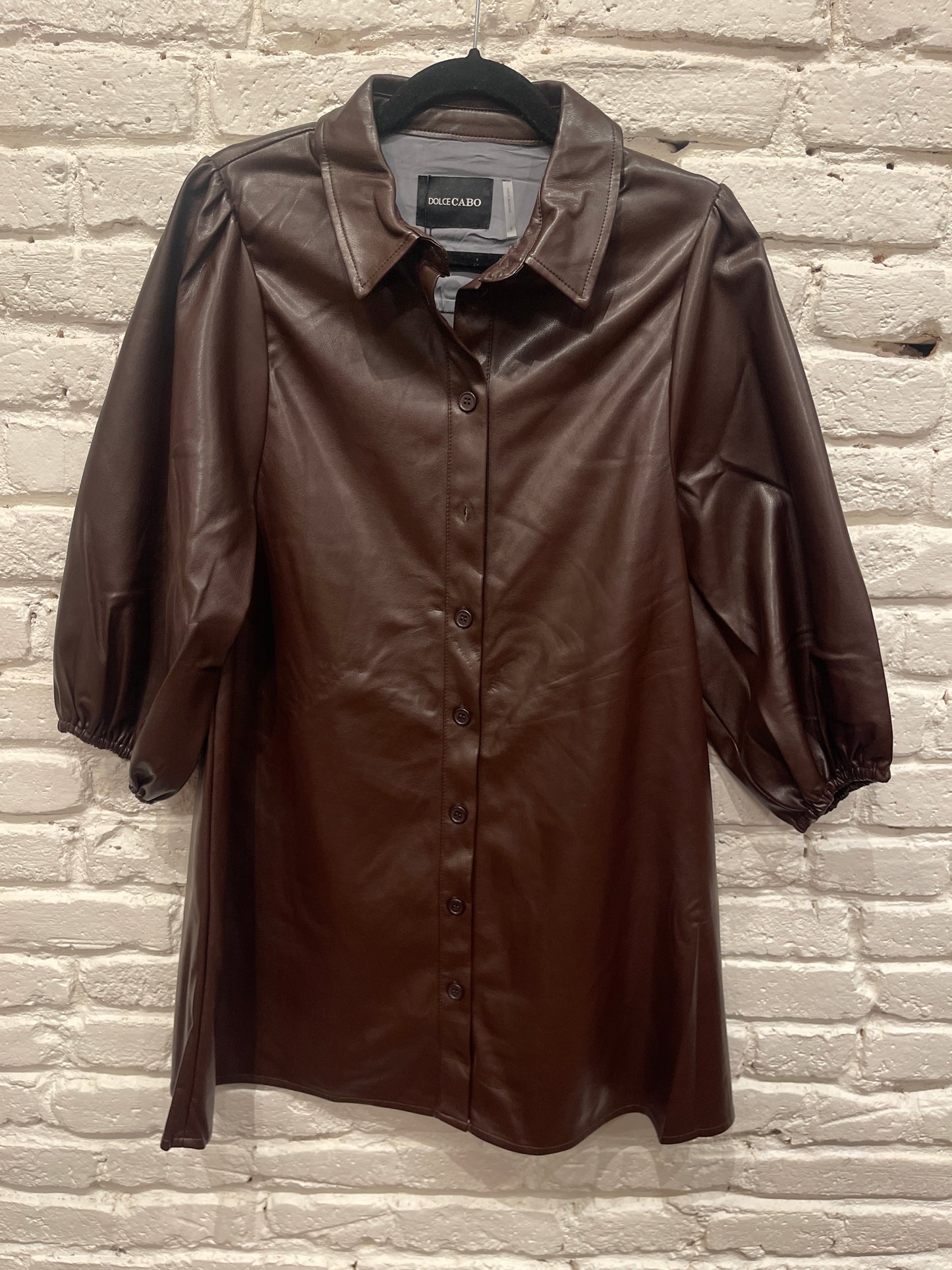 COFFEE LEATHER DRESS