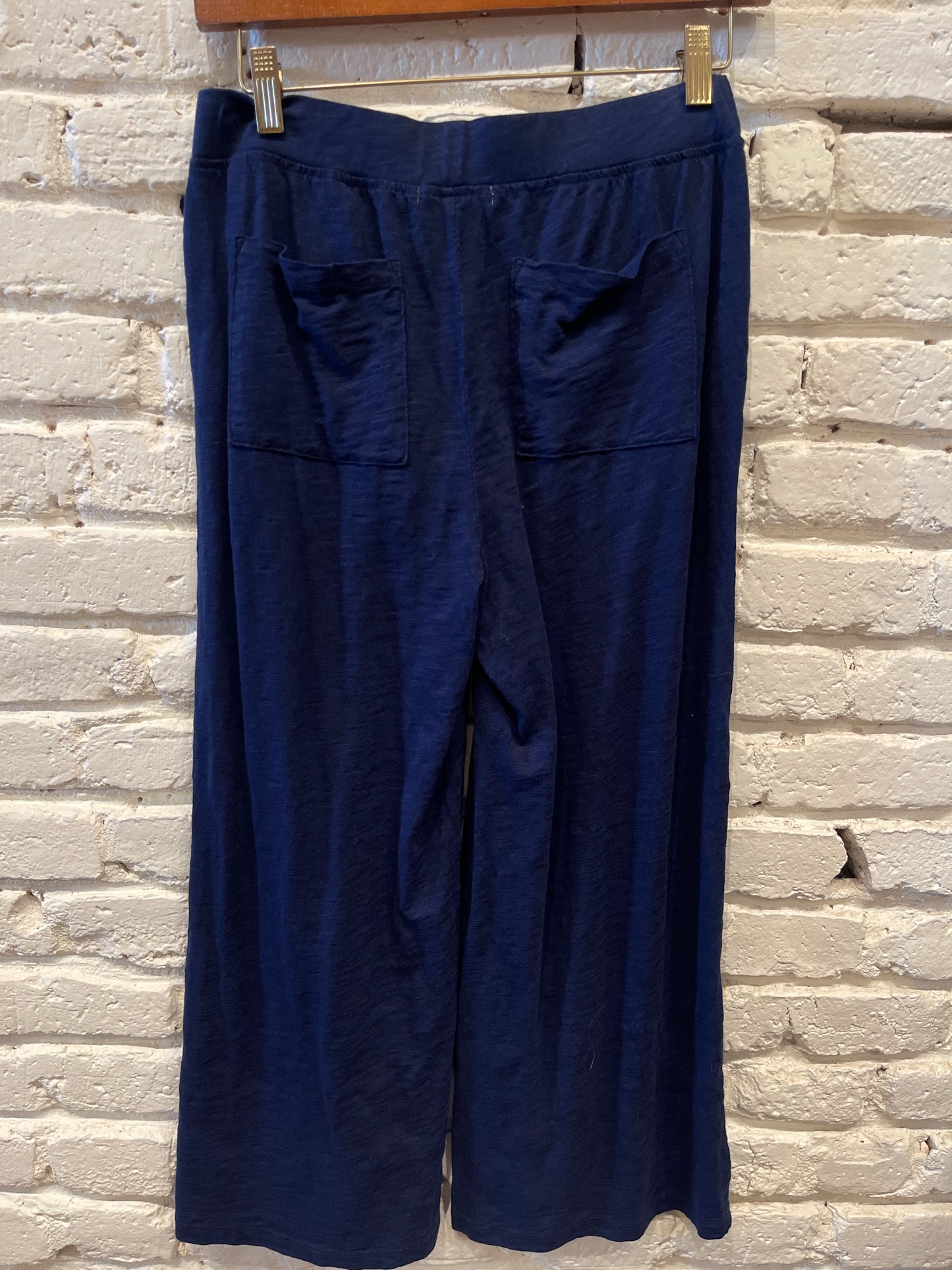 WIDE LEG CROPPED PANTS NAVY