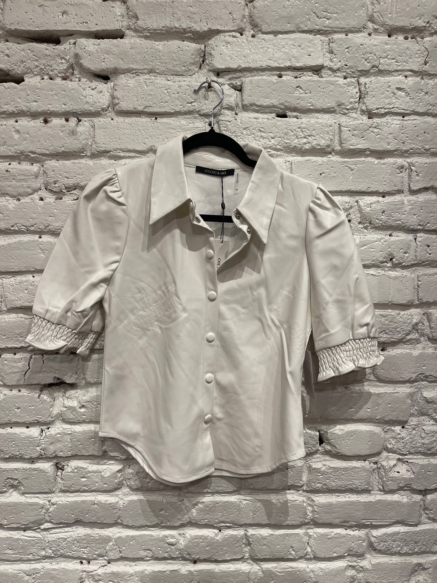 WHITE ELASTIC CUFF TOP