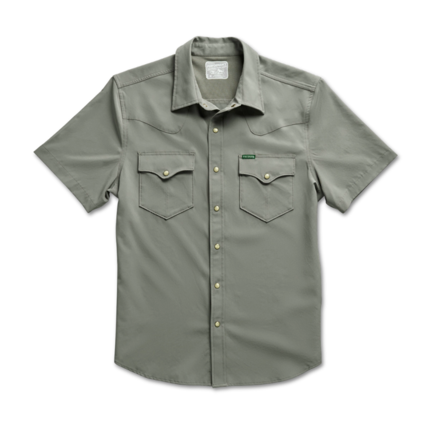 Tecovas Performance Western Short Sleeve Pearl Snap (Cactus)