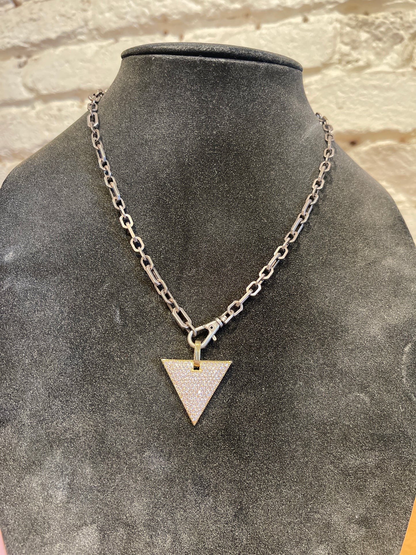 18" Pave Triangle on Multi Circle Chain