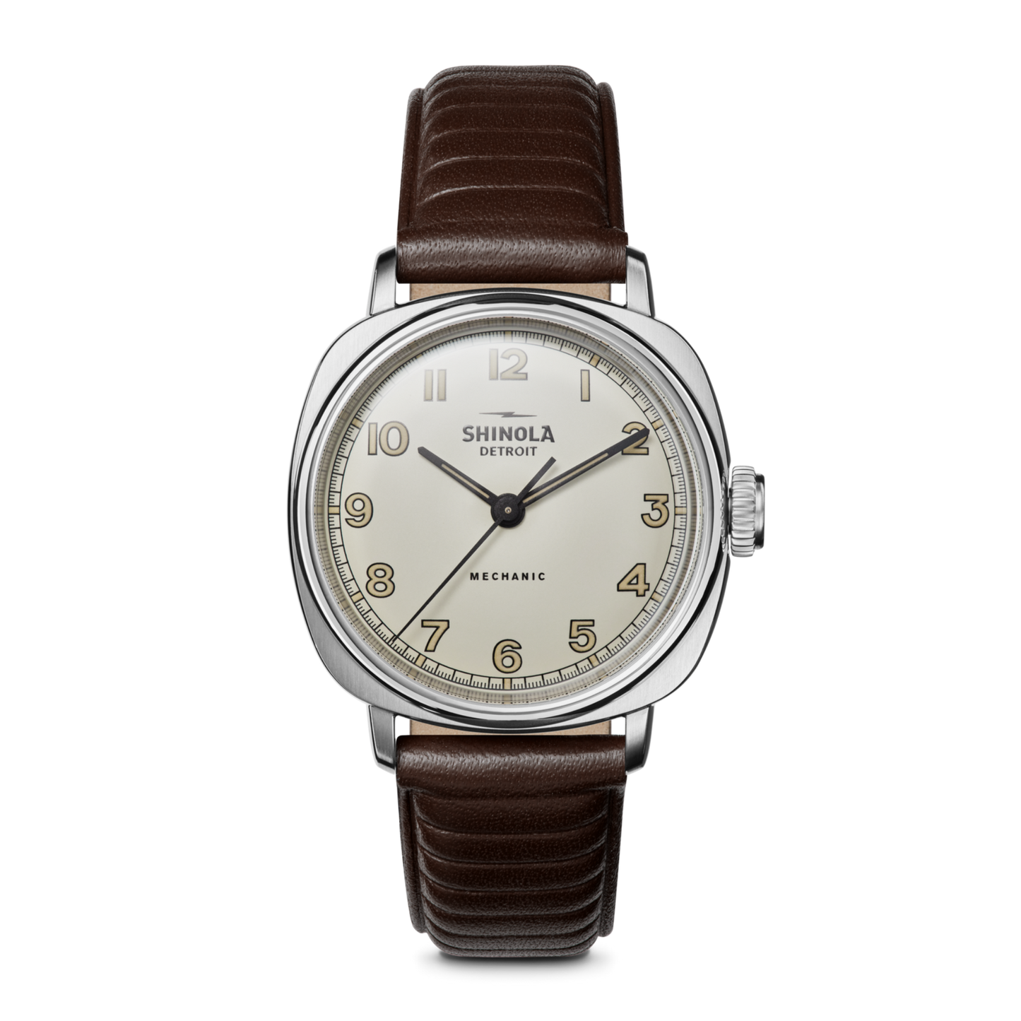 Mechanic Watch 39mm - Deep Brown Leather Strap (Alabaster)