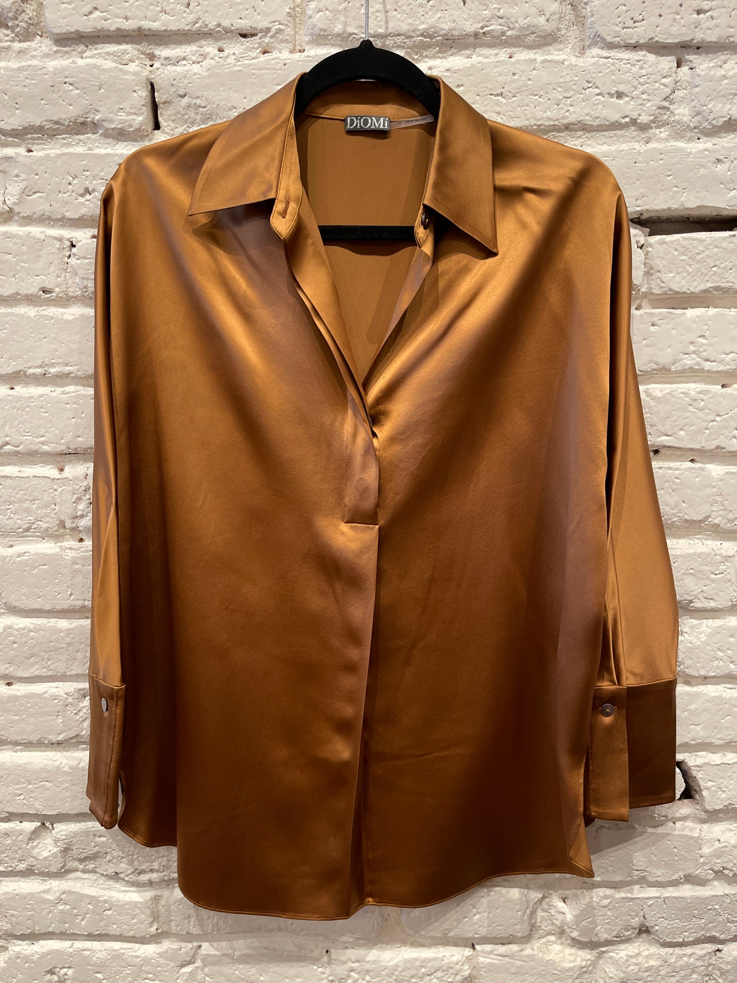 SILK COLLAR SHIRT LONG SLEEVE COPPER T2297S