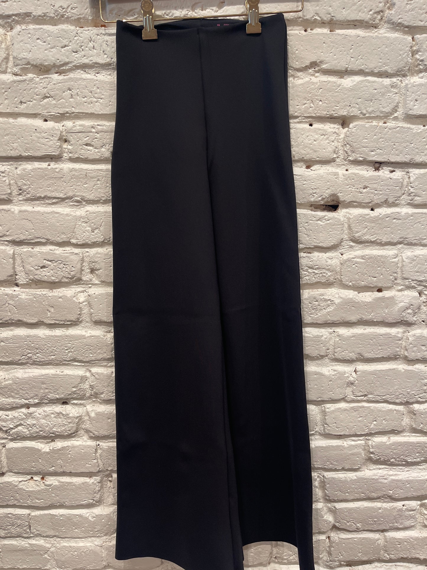 NEOPRENE CROPPED WIDE LEG BLACK