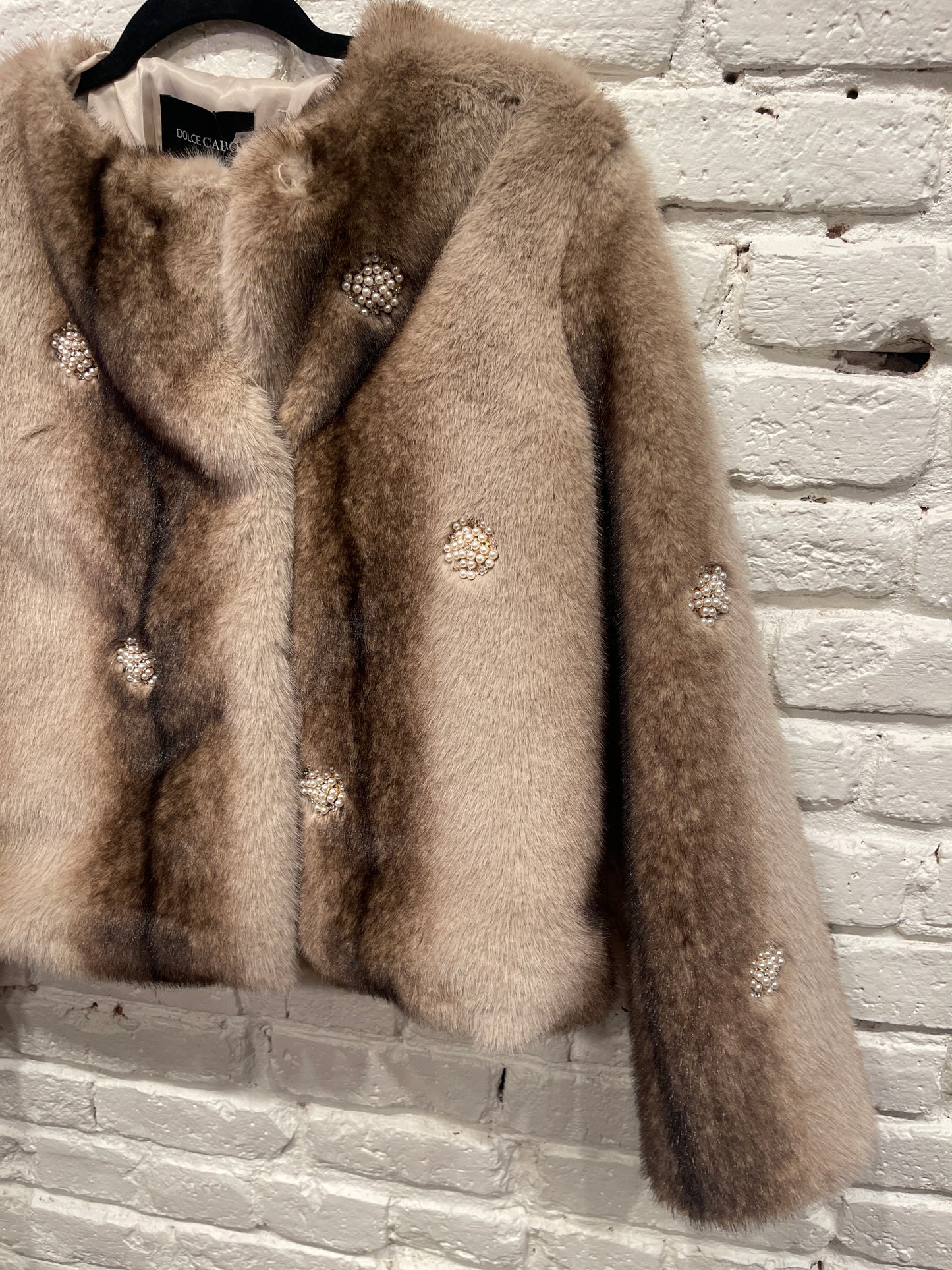 MOCHA FAUX FUR JACKET