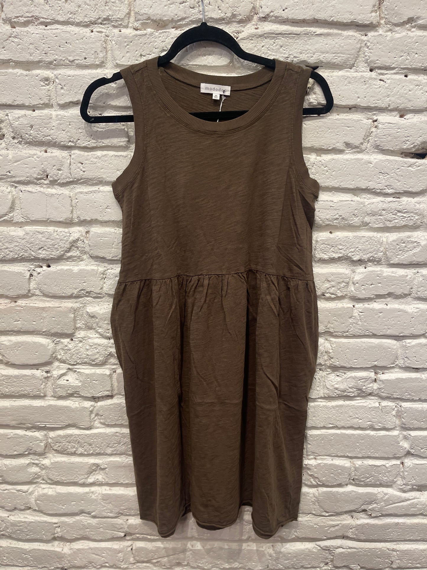 DROP SHIRRED WAIST DRESS FERN