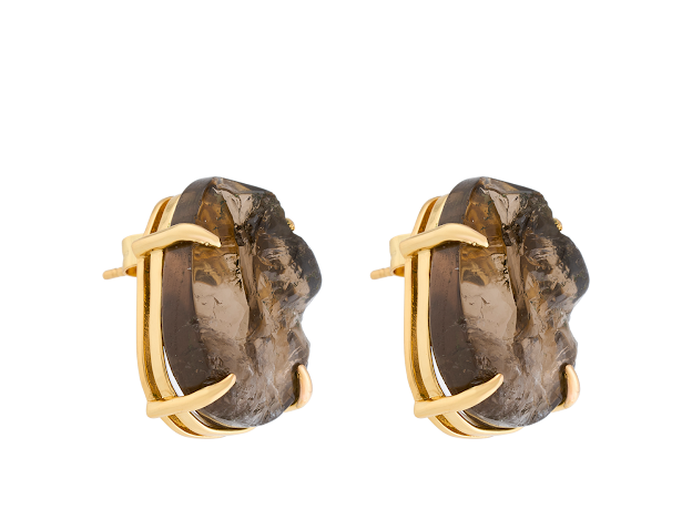 IRIDISCENCE SMOKE QUARTZ EARRINGS