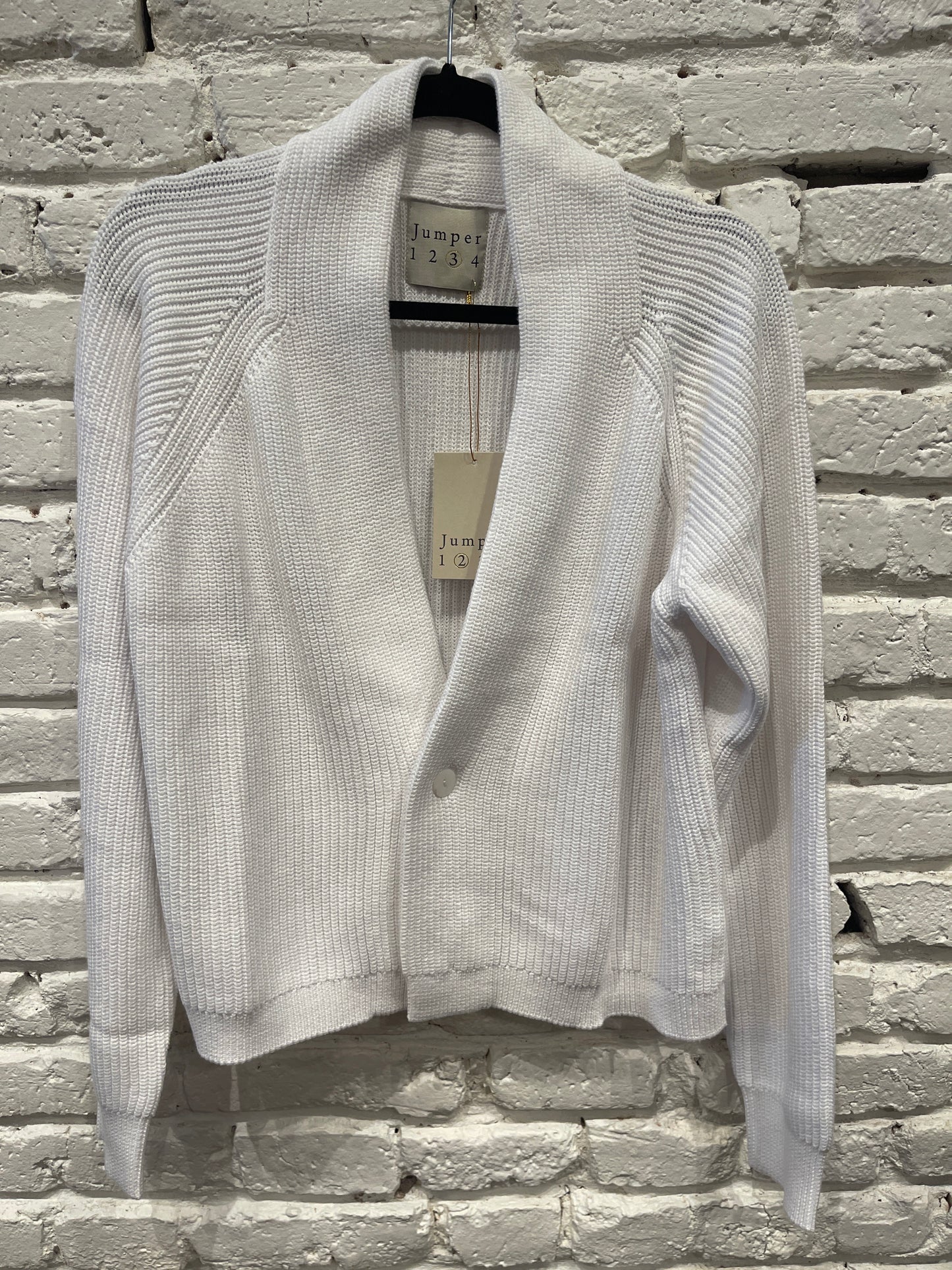 COTTON RIB CARDIGAN WHITE