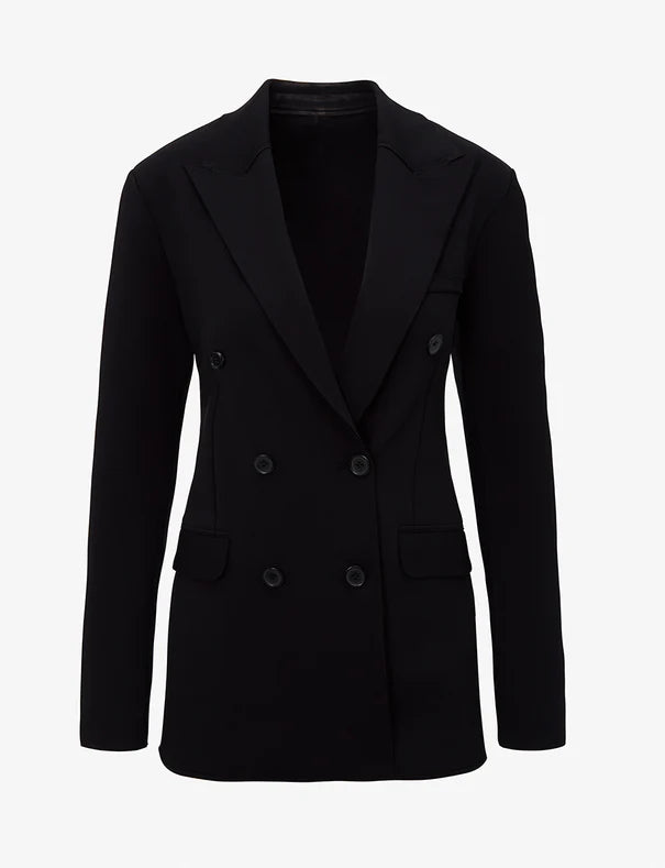 CEO NEOPRENE DBL BREASTED BLAZER / BLACK