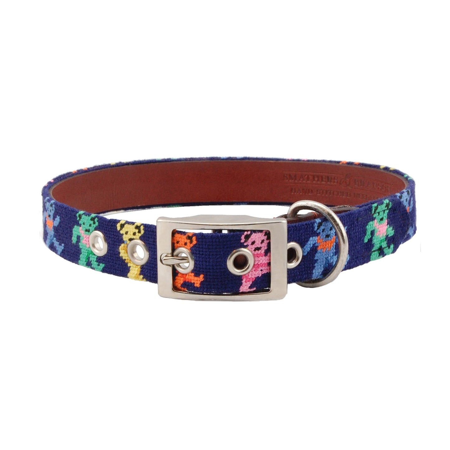 Dancing Bears Dog Collar (Dark Navy)
