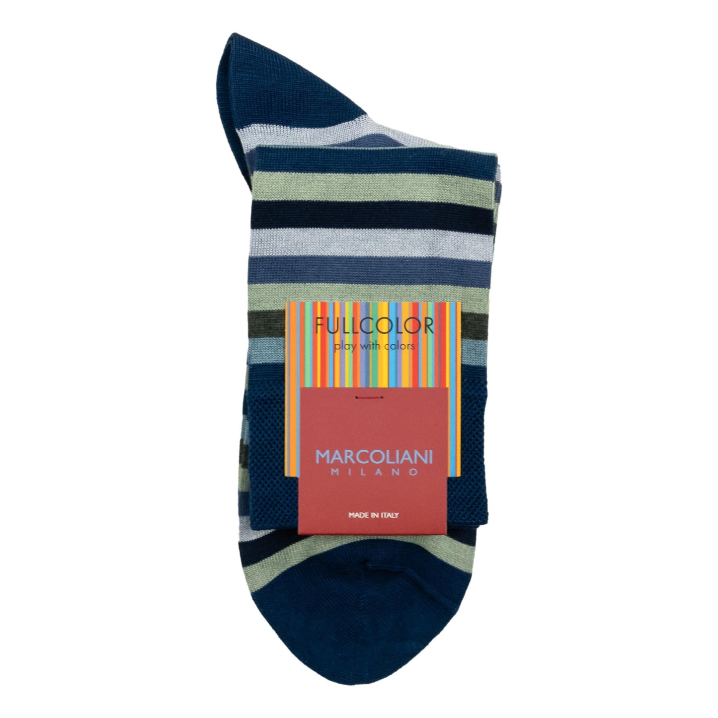 Rainbow Stripe Socks (Denim Sage)