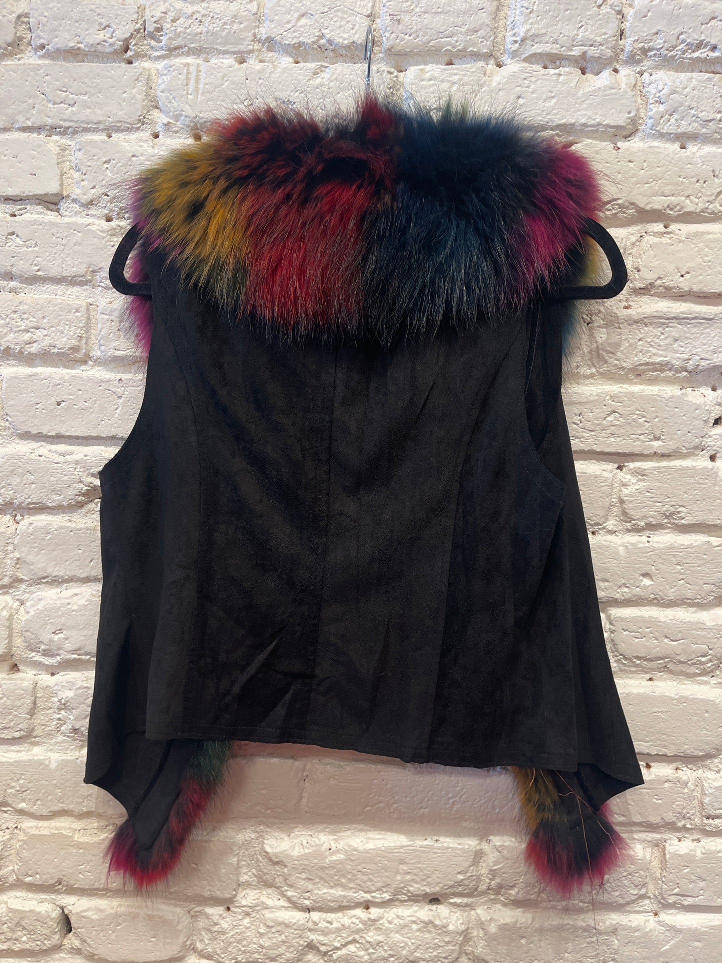REX RABBIT VEST W/ MULTI FOX TRIM