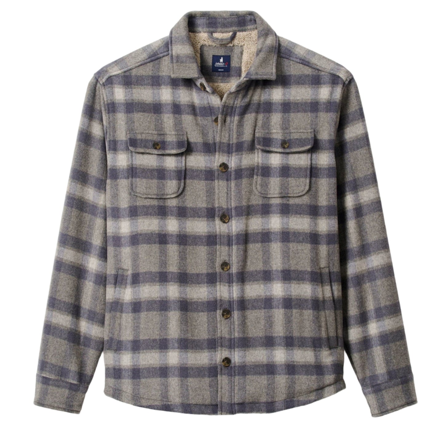 Hassler Cashmere Blend Sherpa-Lined Shacket (Light Gray)