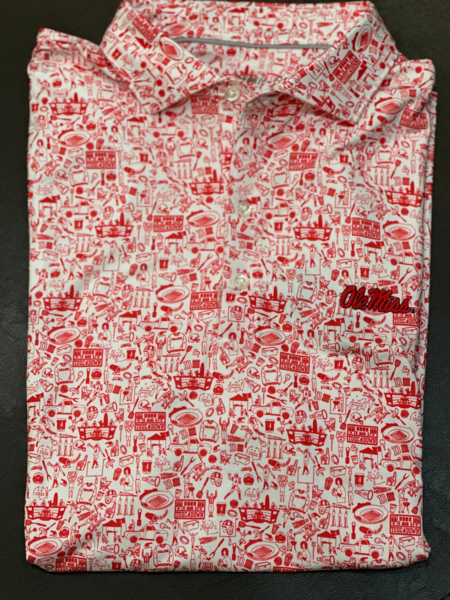 Ole Miss Tailgater 2.0 Printed Jersey Performance Polo (Red)