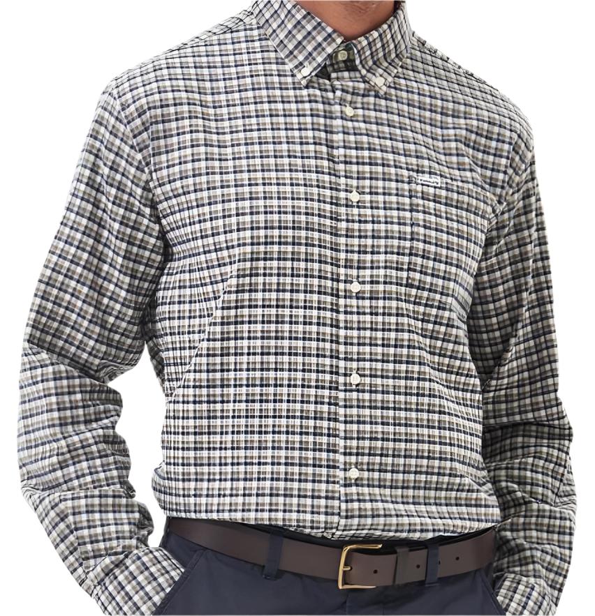 Barbour Tanlaw Tailored Check Shirt (Whisper Classic White)