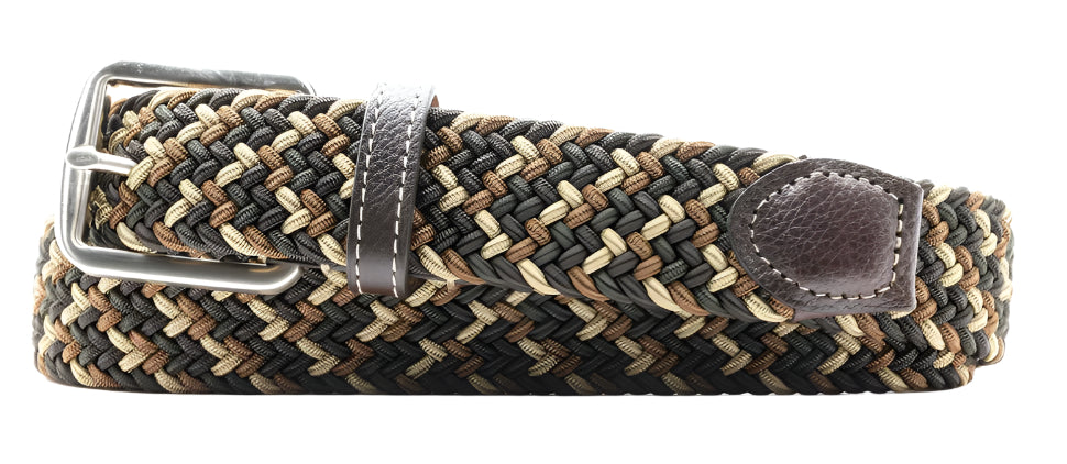Newport Woven Italian Rayon Elastic Belt (Spruce Multi)