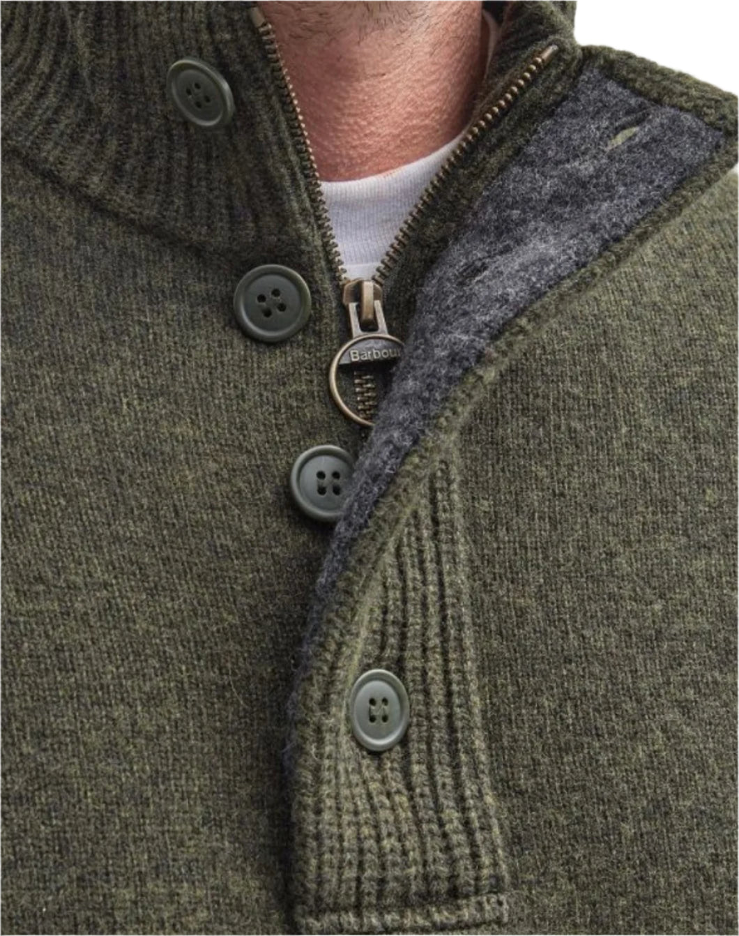 Barbour Essential Elbow Patch Jumper (Seaweed)