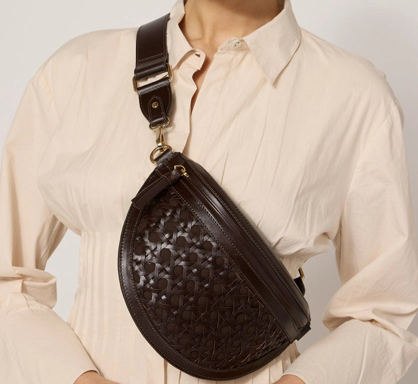 DEWITT WEAVE BROWN CROSSBODY