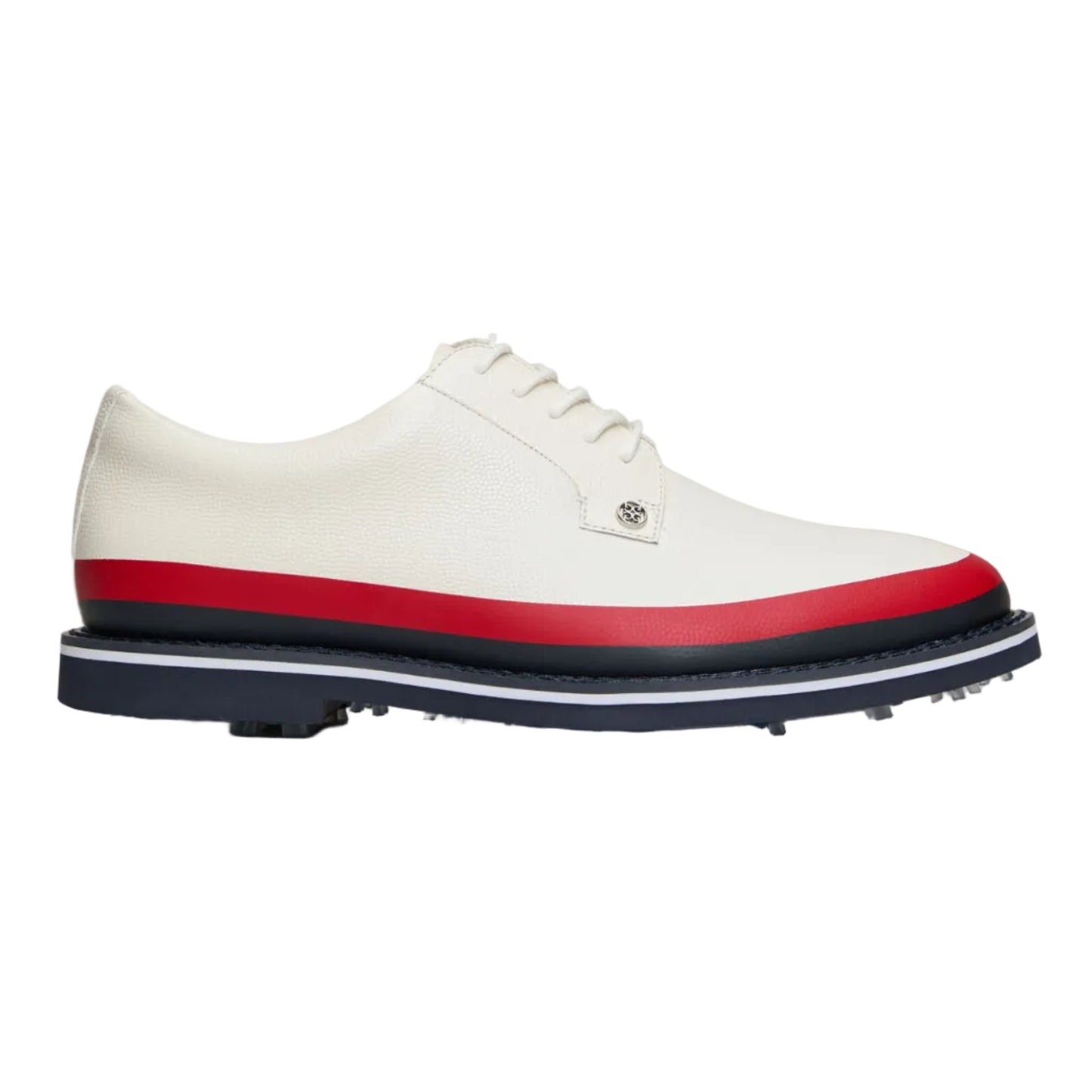 Gallivanter Tuxedo Stripe Leather Golf Shoe (Snow/Multi)
