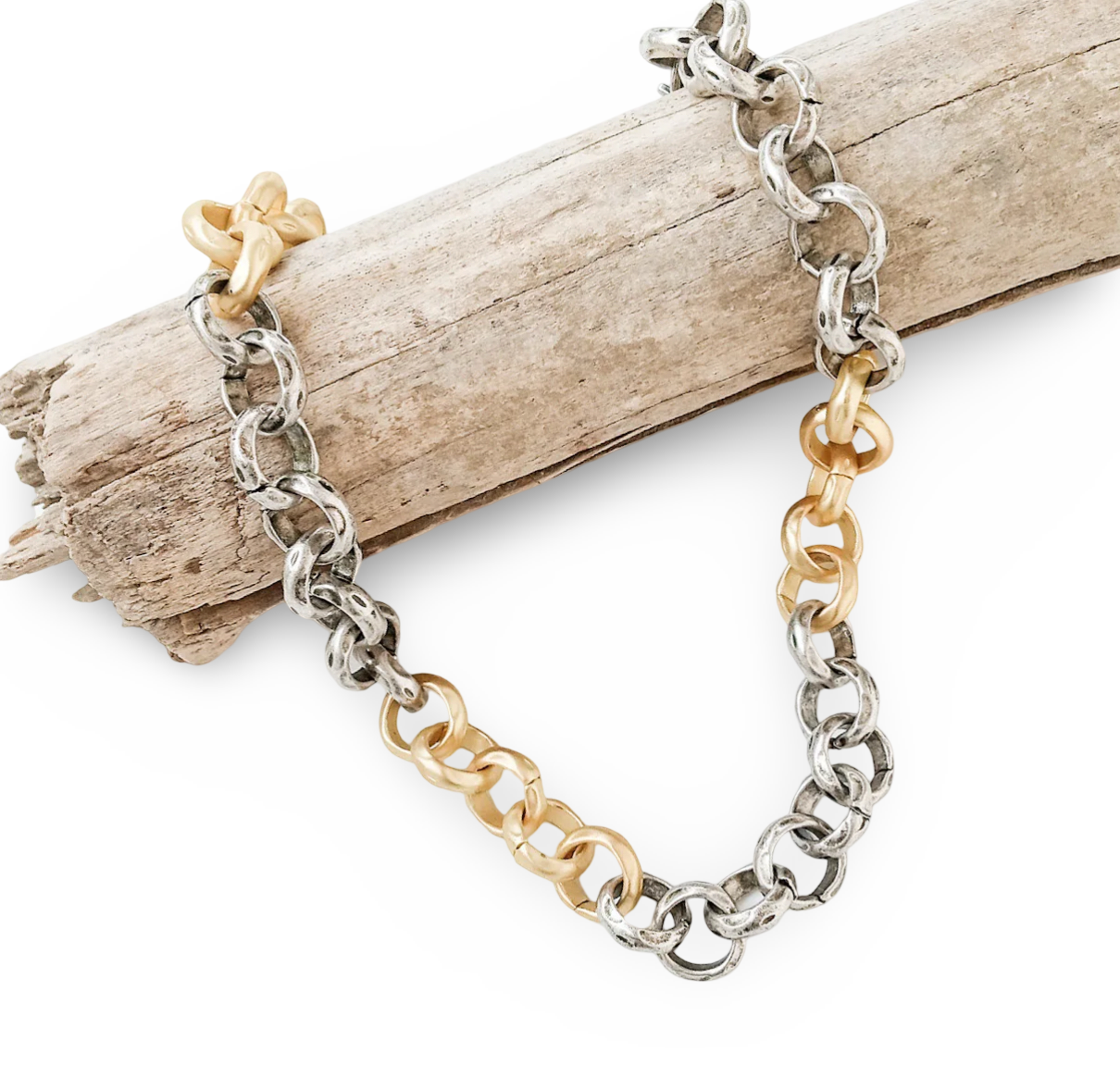 18" XL HAMMERED ROLO NECKLACE 8041
