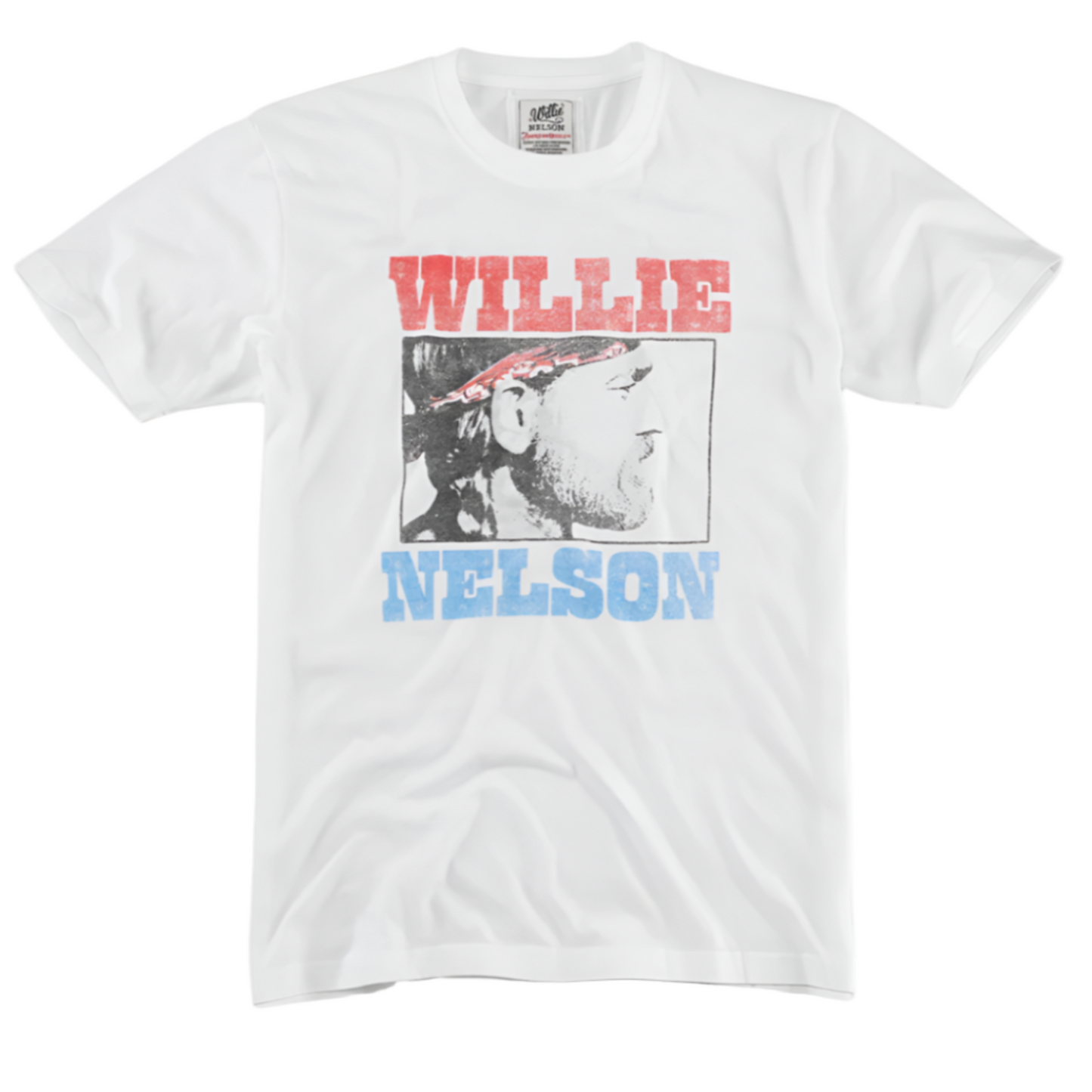 Vintage Fade Brass Tacks T-Shirt - Willie Nelson (White)