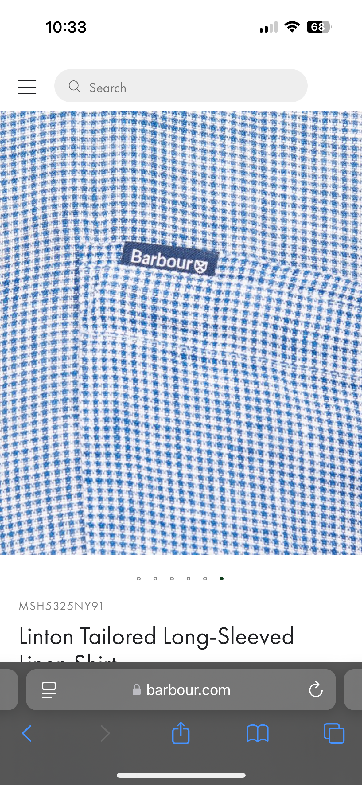 Barbour Linton Tailored Long-Sleeved Linen Shirt (Classic Navy)
