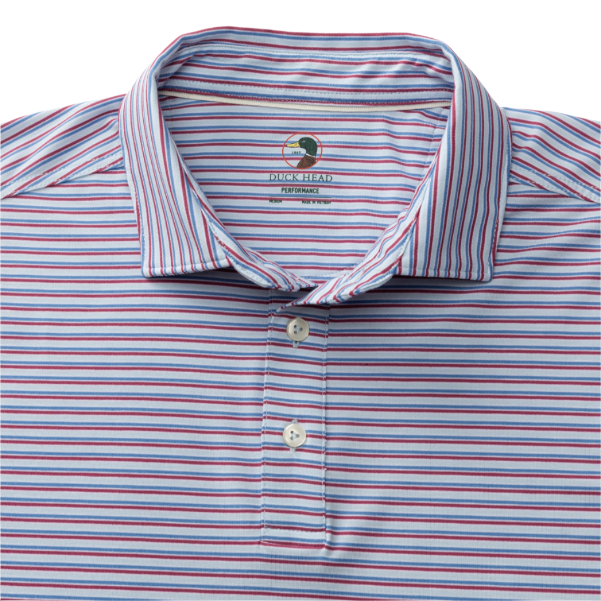 Summerford Performance Jersey Polo - Wharf Stripe (Light Blue)