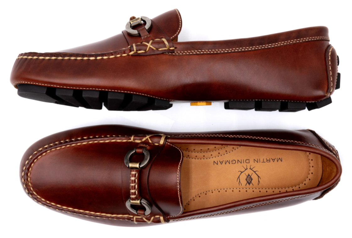 Old Row Saddle Leather Horse Bit Driving Loafers (Cigar)