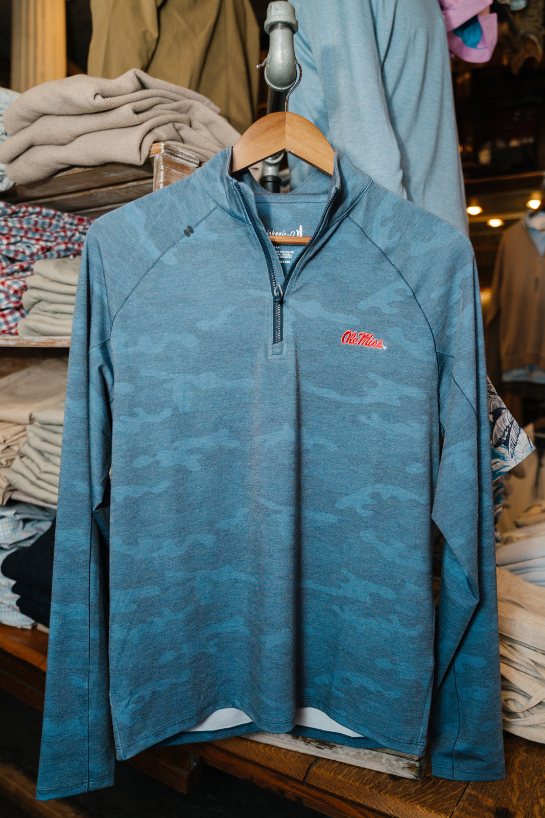 Ole Miss Patton Performance Camo ¼ Zip Pullover