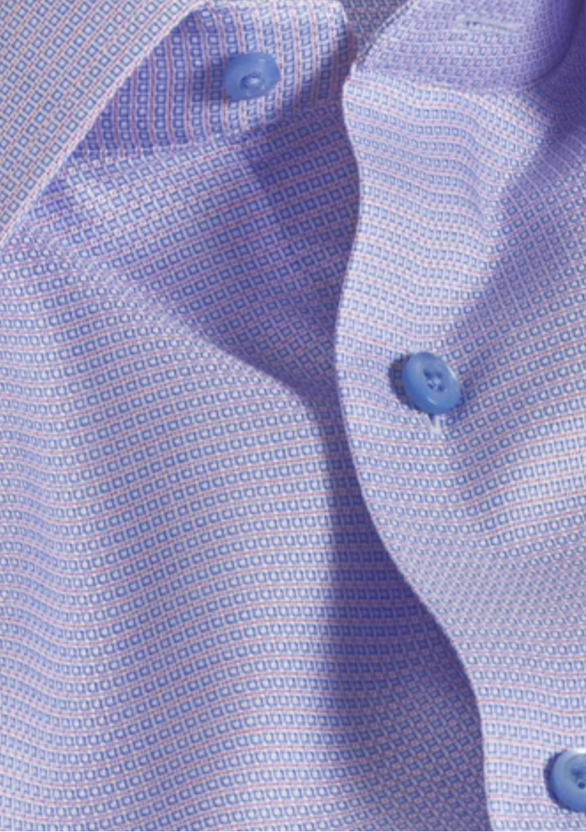 Blue & Berry Geometric Dobby Dress Shirt-TBSP10001464