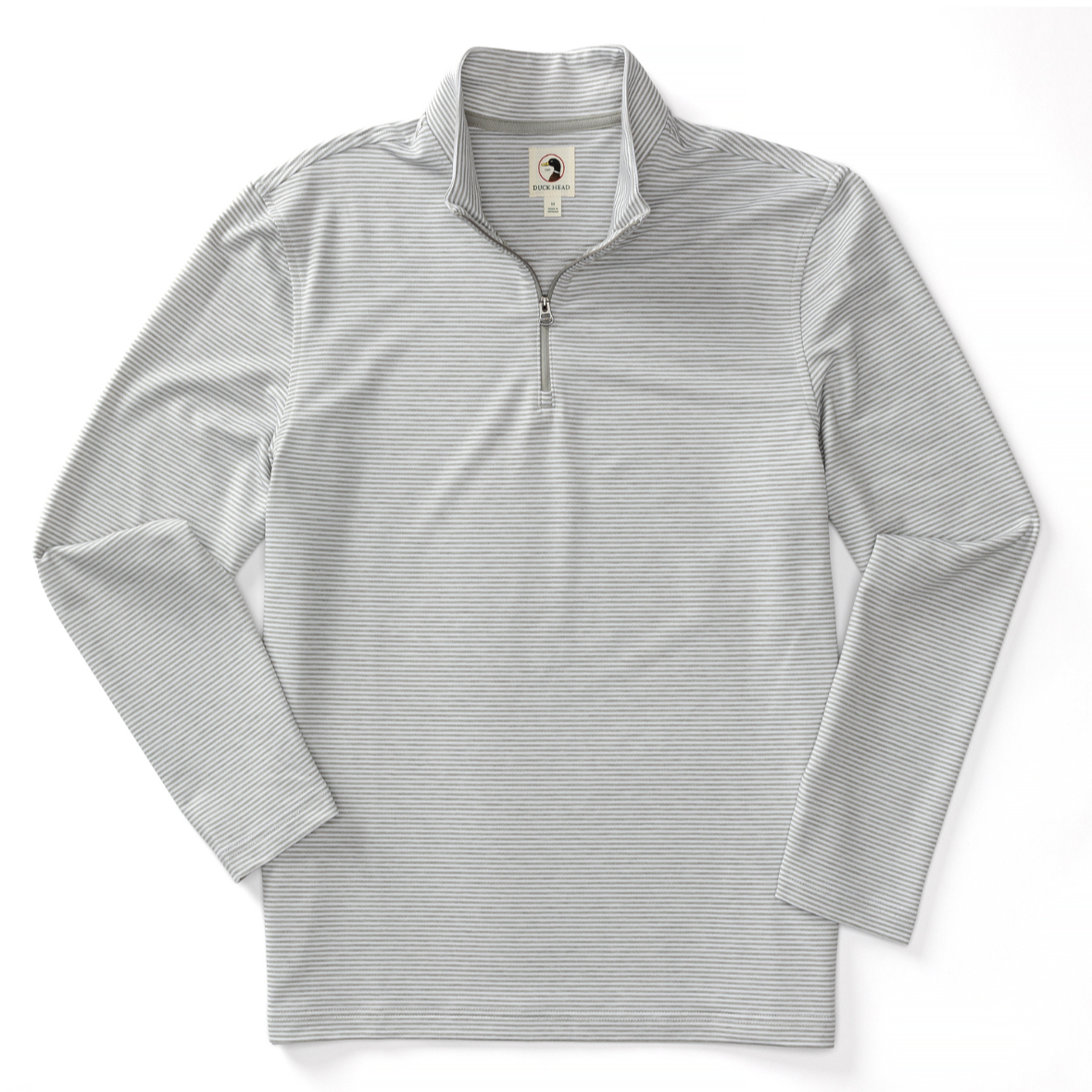 Wakeman Stripe Performance ¼ Zip (Limestone Gray Heather)